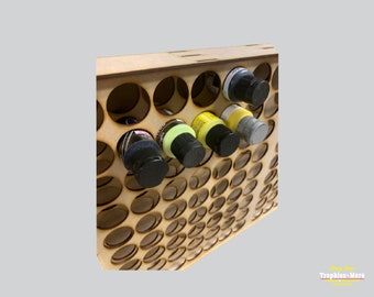 thumbnail image 2 of Atomic Hobby Shop Wood Paint Bottle Rack - Wall Mountable Organizer For 63 X 2oz Craft Paints 2 of 2