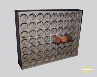 Wood Paint Bottle Rack Organizer for 2oz Craft Paints Wall Mountable - 63 Bottle Version