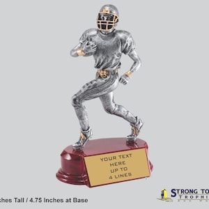 RFC Resin Football Player - 8 1/4 - with Laser Engraved Plate / RFC-925