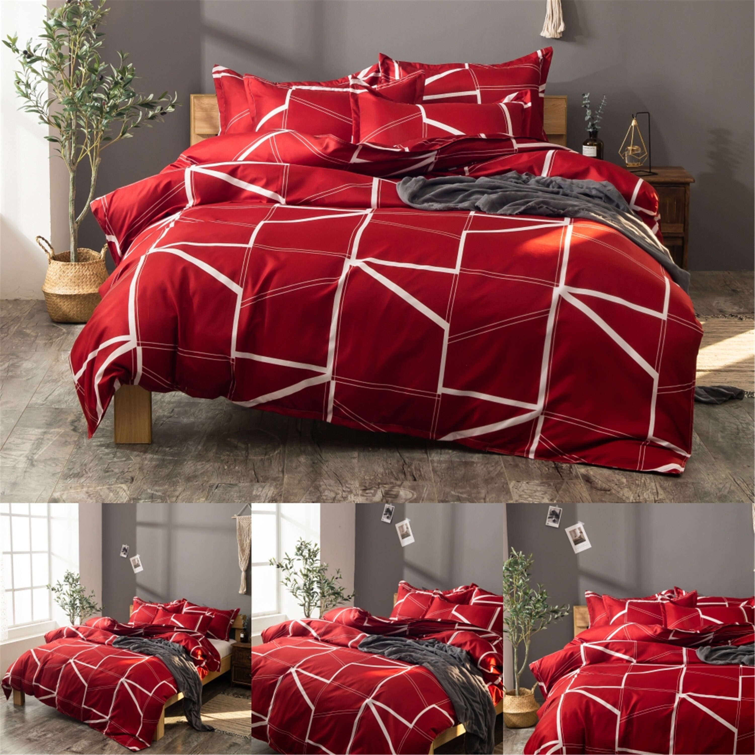 Red Bed Cover To Hand For Child Adult Sheets Pleasant To Etsy