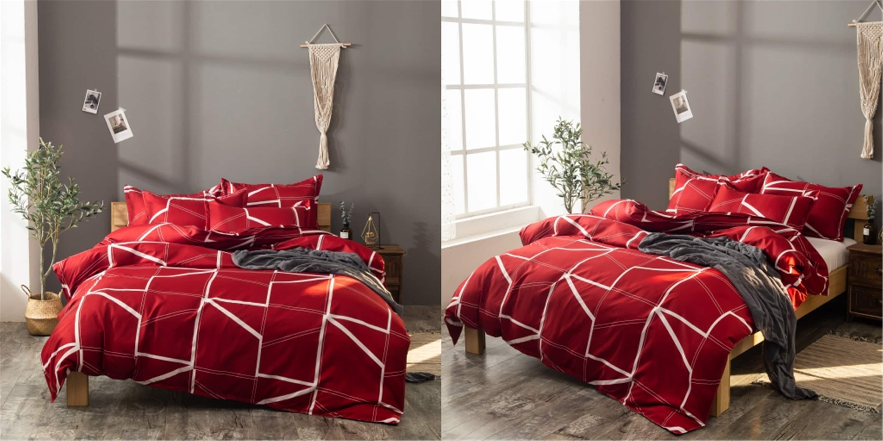 Red Bed Cover To Hand For Child Adult Sheets Pleasant To Etsy