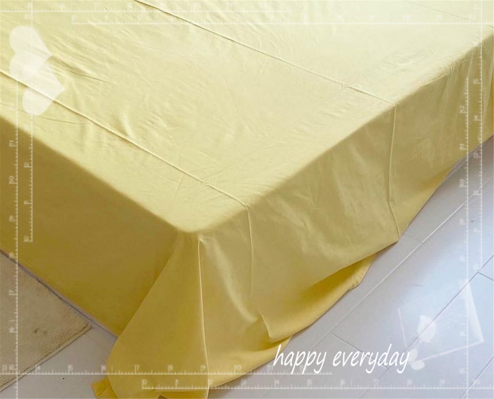 Solid Yellow Fitted Sheet Cotton Bedding Sheet Set Soft Bed Etsy