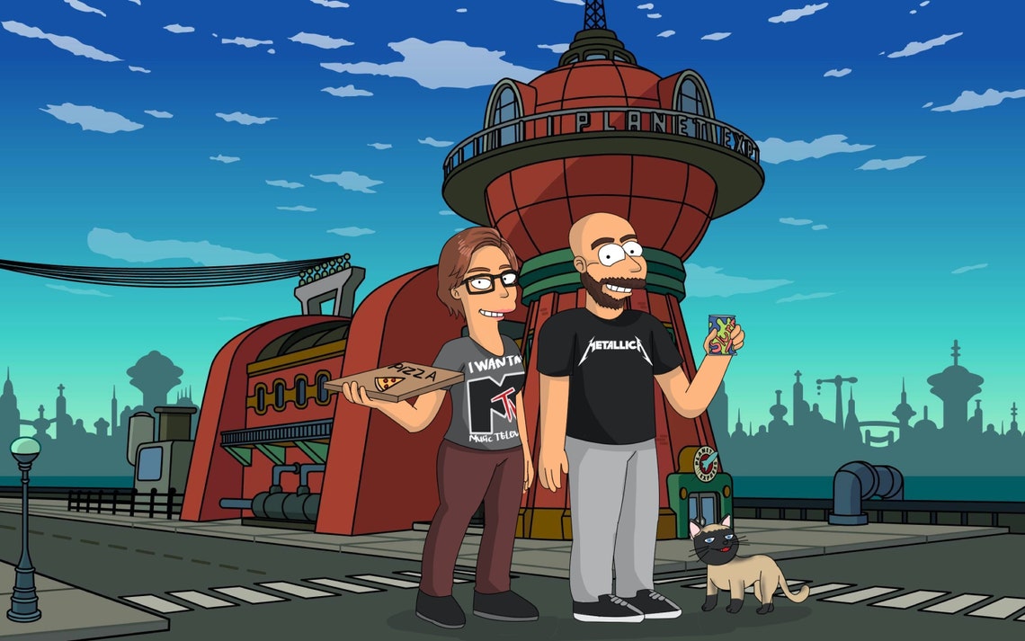 FUTURAMA custom portrait. Family Futurama Portrait From Photo | Etsy