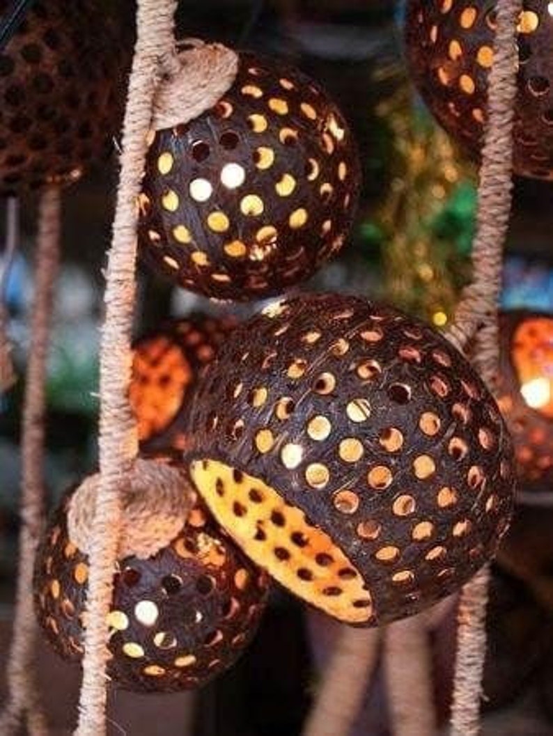 Coconut Shell Light Chain Ball LED String Lighting Waterproof Etsy