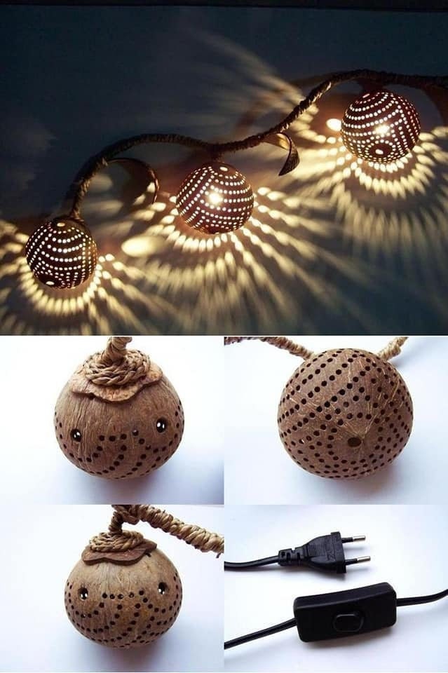 Coconut Shell Light Chain Ball LED String Lighting Waterproof Etsy