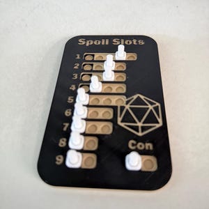 D&D Spell Slot Tracker with Concentration Marker – 5e Spell Slots Counter for All Levels 1–9 – Tabletop RPG Accessory