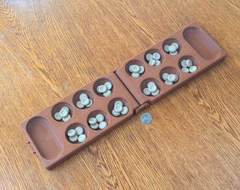 Mancala Folding Board Game – Portable Travel Game with Storage Latch