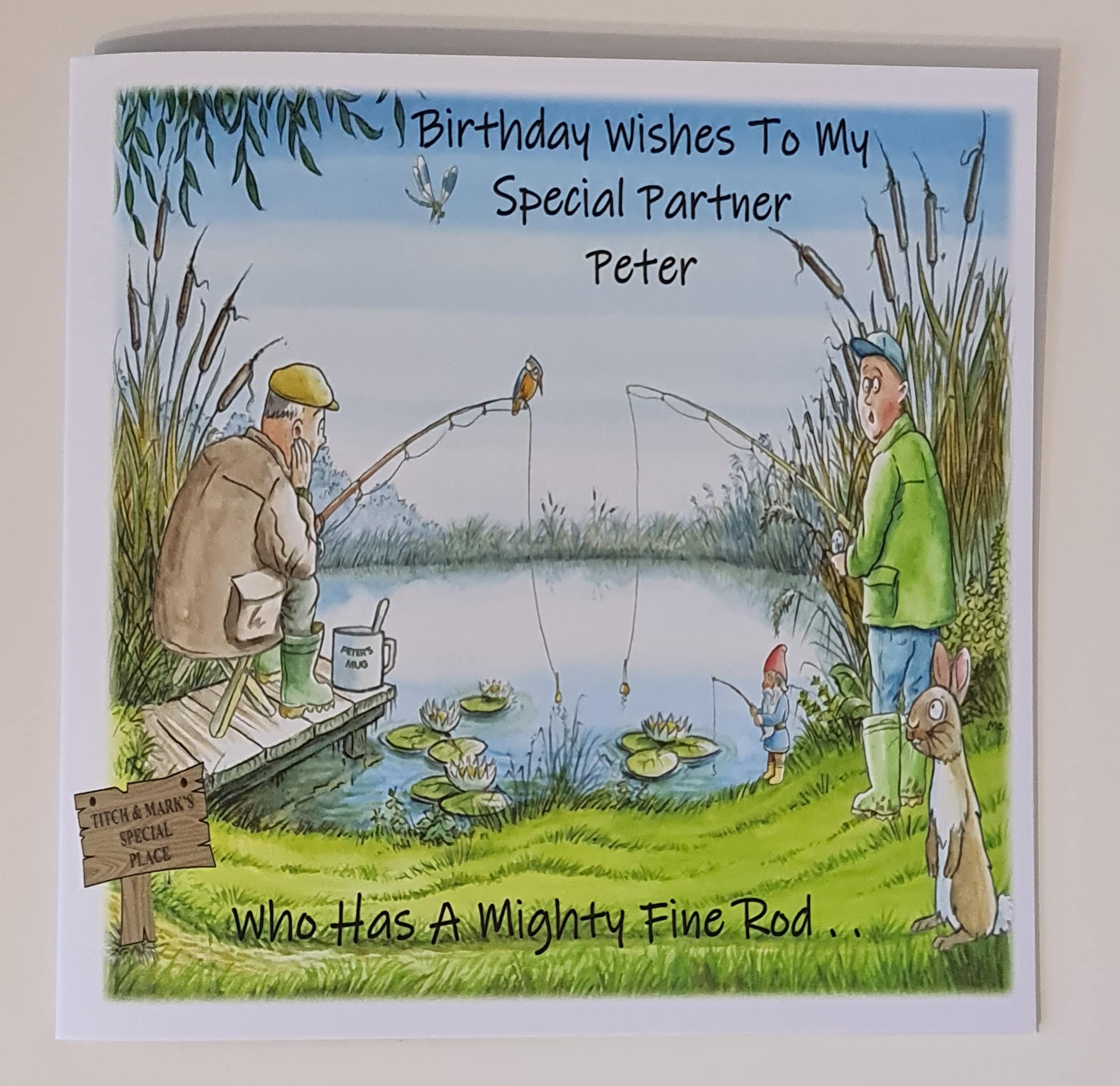 Personalised Fishing Theme Birthday Card Partner Boyfriend