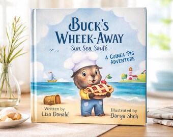 Buck's Wheek Away Sun Sea Saute Children Book  a Guinea Pig Adventure Heartwarming fun