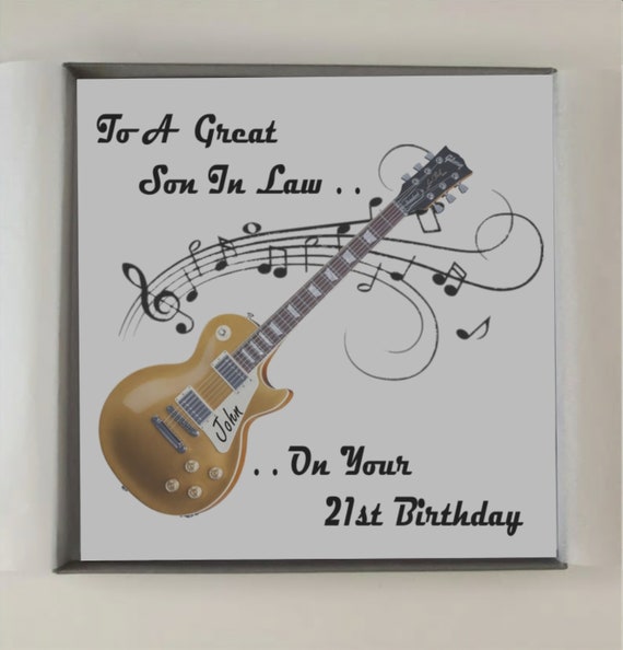 Personalisierte Geburtstagskarte Gitarre Musik Design Etsy