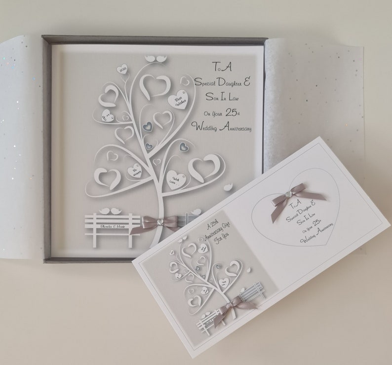 Personalised Silver 25th Wedding Anniversary Card Daughter Son in Law ...