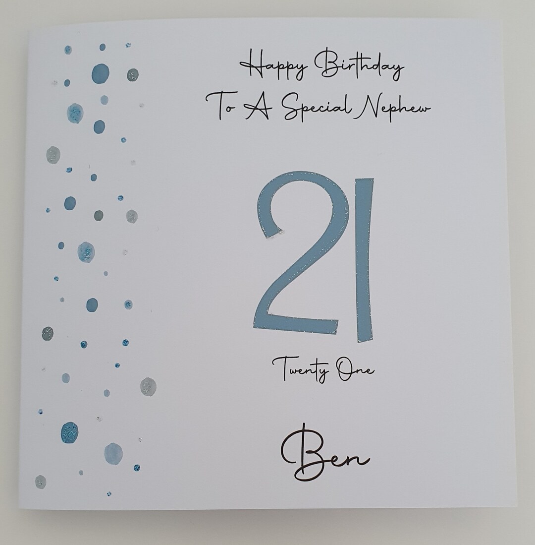 Personalised 21st Birthday Card Special Nephew Son Grandson Brother ...