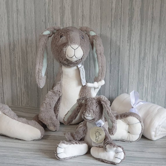 Rabbit Twine Large Soft Toy Rattle Swaddle Muslin Blanket Baby | Etsy