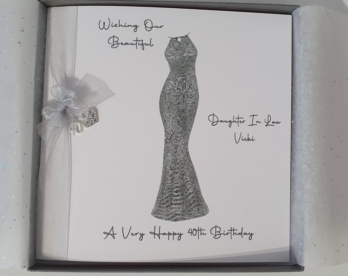 Personalised 40th Birthday Card Daughter in Law Friend Niece Mum Any