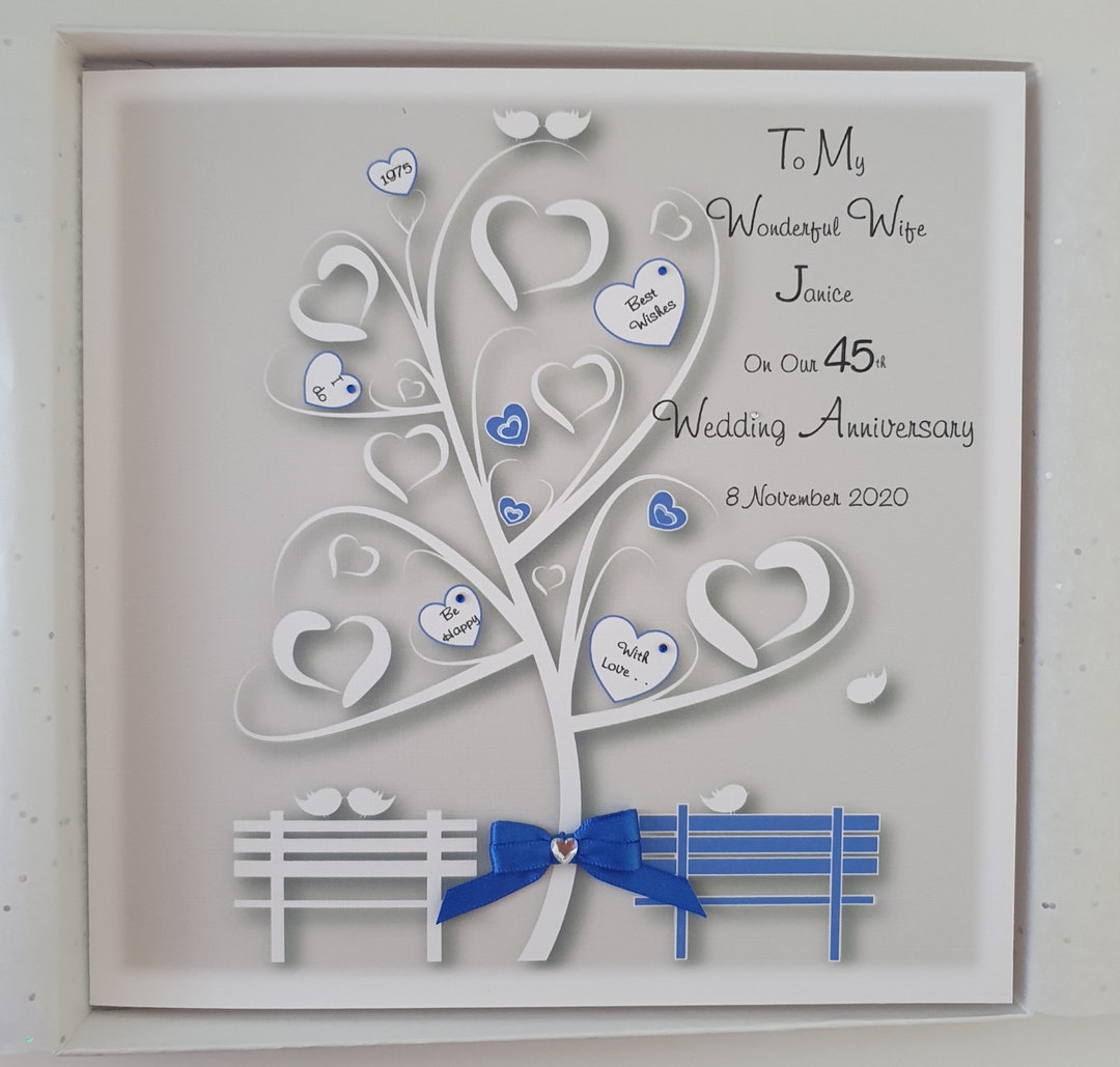 Personalised on Our 45th Sapphire Anniversary Card Wife Husband Mum Dad ...