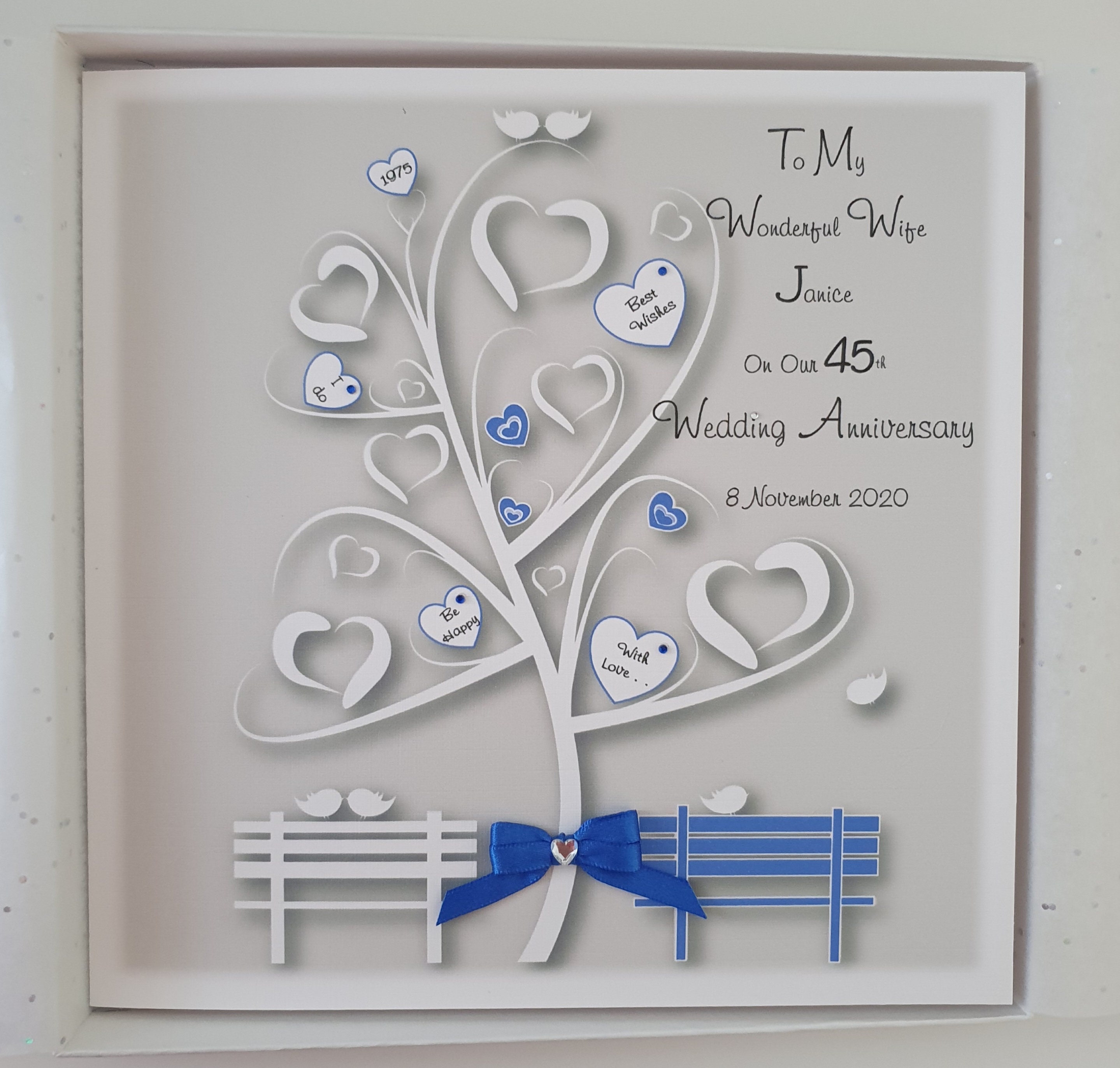 Personalised on Our 45th Sapphire Anniversary Card Wife Husband Mum Dad ...