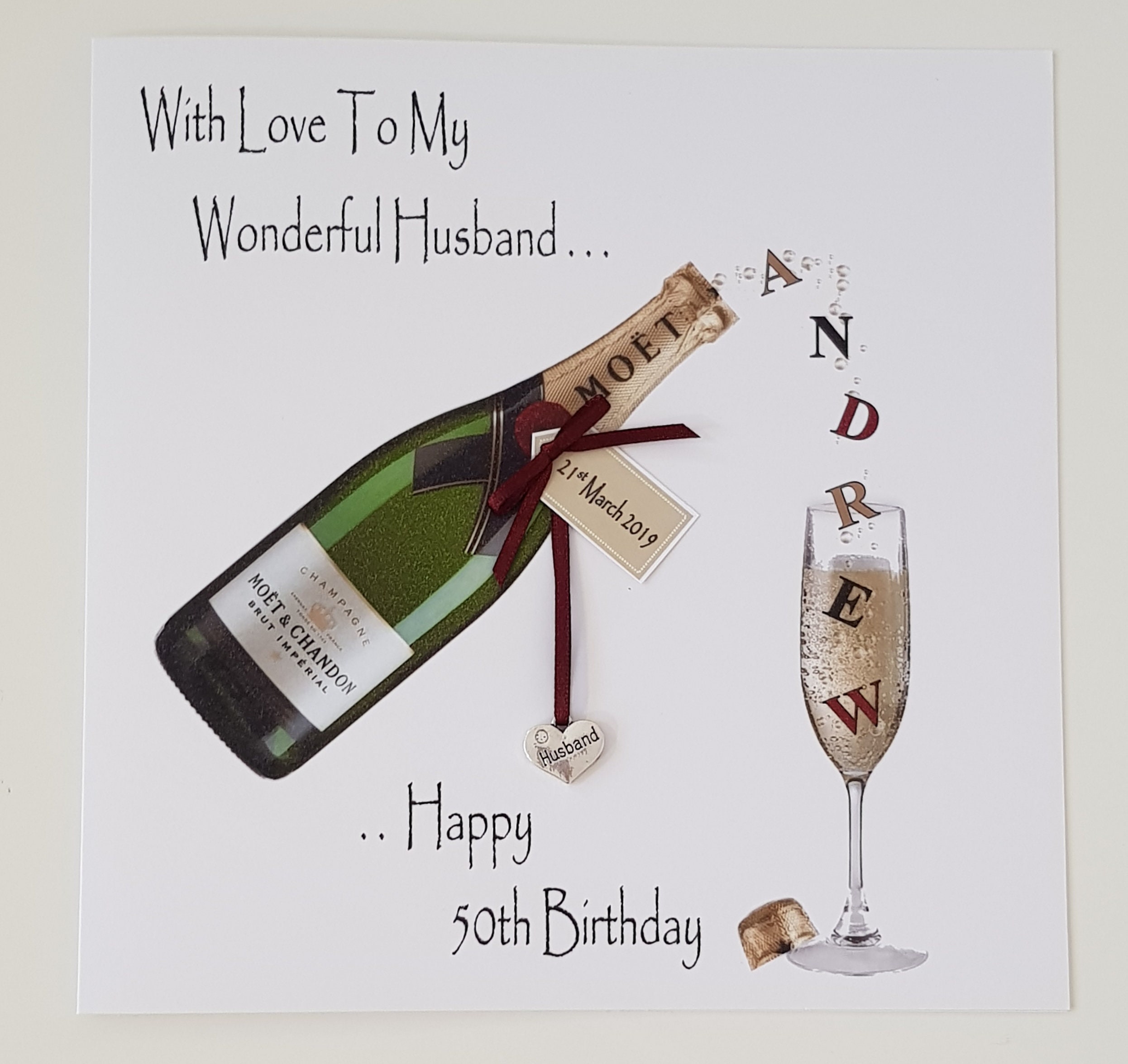 Personalised 50th Birthday Card Husband Wife Mum Fiance | Etsy