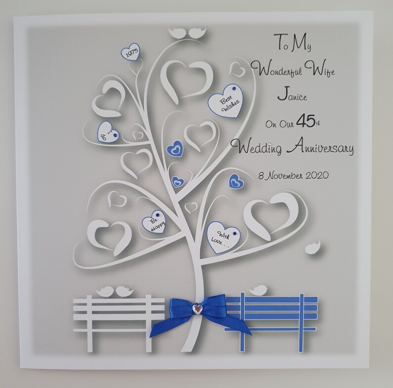 Personalised on Our 45th Sapphire Anniversary Card Wife Husband Mum Dad ...