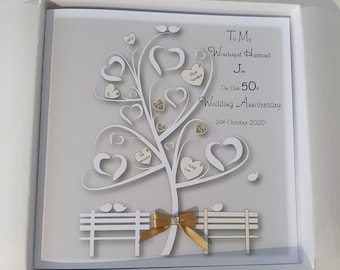 Personalised 50th Wedding Anniversary Card Husband Or Wife Any Year Or Colour (SKU781)