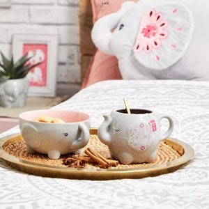 Mandala Elephant Mug And Bowl Birthday Christmas Children's Gift Tableware (SKU684)