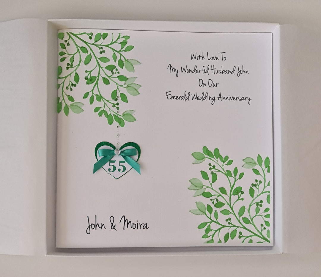 Personalised Emerald 55th Anniversary Card Husband Wife It Can Be Made ...