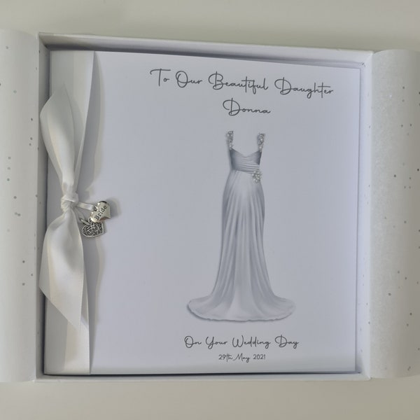 To Our Daughter On Your Wedding Day Personalised Card  To My Daughter To My Bride On Our Wedding Day Many Dresses Available (SKU1289)