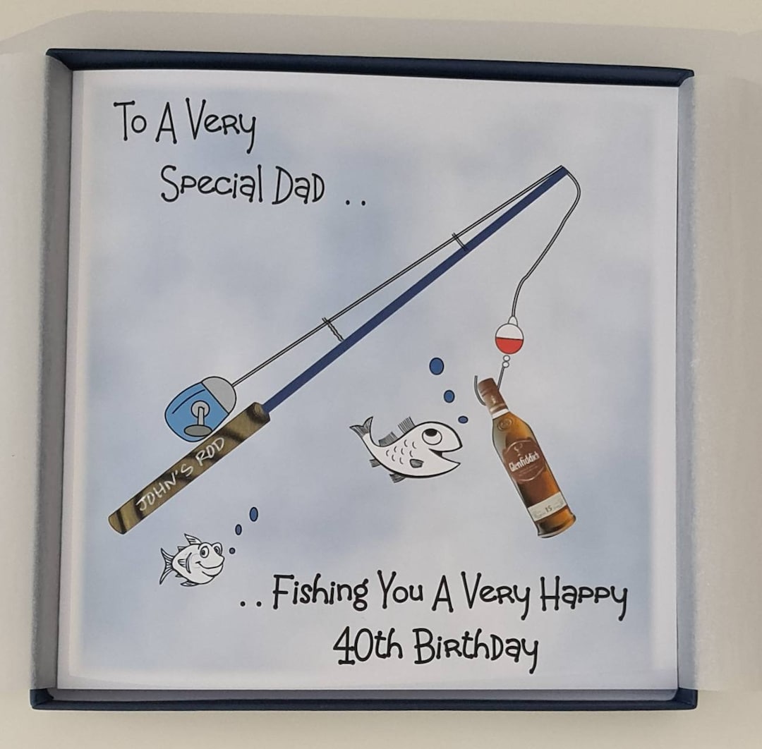 Personalised Fishing Drinking Theme Birthday Card Dad Son Husband ...
