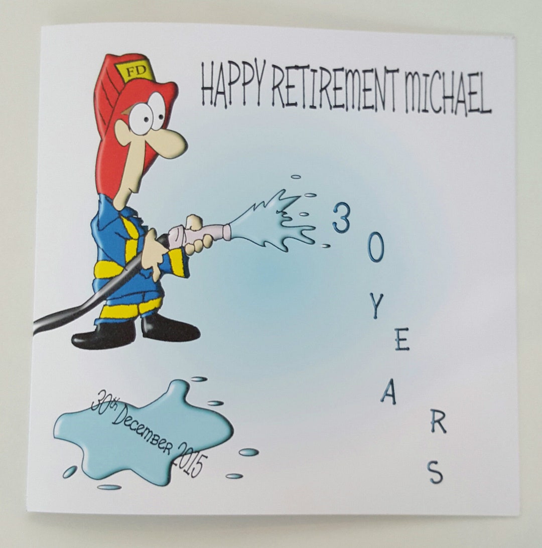 Personalised Fire Service Retirement Card Fireman Fire Fighter Any