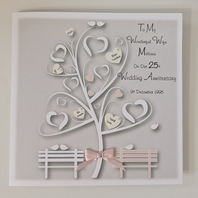Personalised 25th Wedding Anniversary Card Husband Or Wife