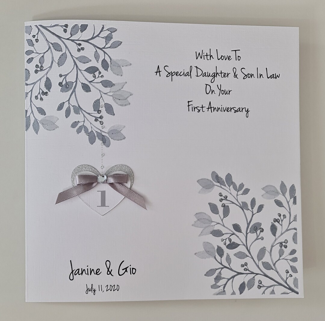 Personalised Paper 1st Anniversary Card Daughter Son in Law Sister and ...