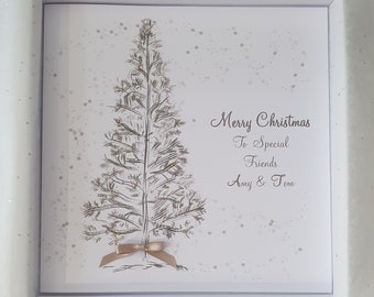 Personalised Christmas Cards Tree Design Special Friends Or Couple (SKU72)