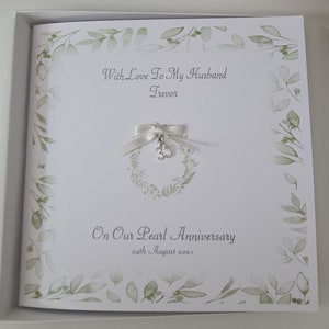 Personalised 30th Anniversary Card Husband, Wife, Pearl Anniversary Special Friends, Mum Dad, Any Couple, Person, Relation Or Year (SKU1339)