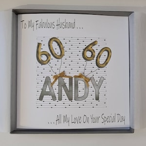 Personalised 60th Birthday Card Husband Grandson Dad Son Wife Daughter Mum ANY COLOUR BALLOONS Age 18th 21st 25th 30th 40th 50 70 (SKU1207)