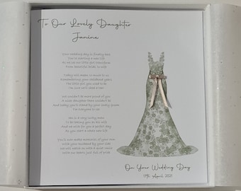 To Our Daughter On Your Wedding Day Personalised Card - Can Be Made To My Bride On Our Wedding Day, Other Dress Available (SKU1156)