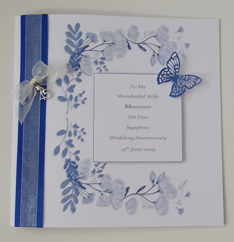 Personalised on Our 45th Sapphire Anniversary Card Wife - Etsy