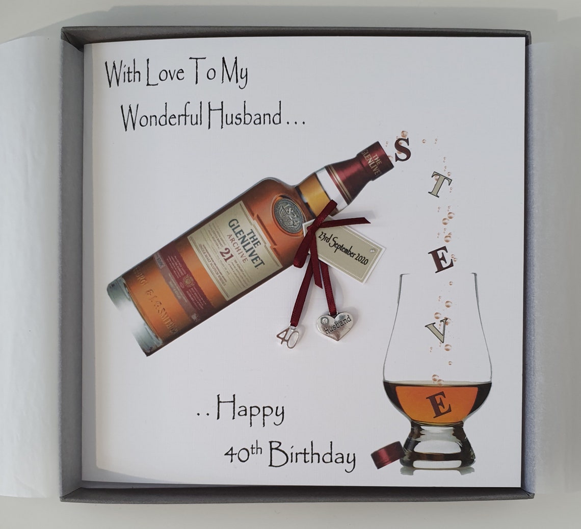 Personalised 40th Birthday Card Husband Whisky Any Relation Etsy