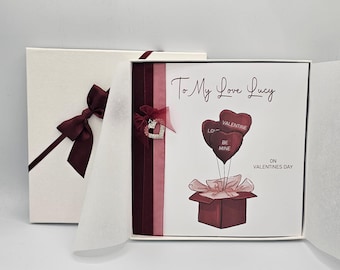 Personalised St Valentines Day Card Girlfriend, Boyfriend, Husband Or Wife, Lover, Marry Me - Gift Boxed Greetings Card (SKU1461)