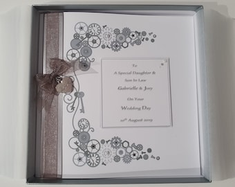 Personalised Steampunk Wedding Day Card Daughter Son In Law Any Relation Wedding Engagement Anniversary (SKU91)