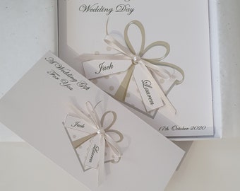 Stunning Personalised Wedding Day Card   Also Available With A Matching Gift Money Wallet   Please Select From Dropdown Any Couple (SKU694)