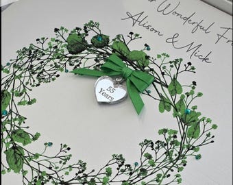 Personalised 55th Emerald Anniversary Card Friends Special Couple Husband Wife 10th 25th 35th 40th 45th 55th Any Couple Or Colour (SKU1478)