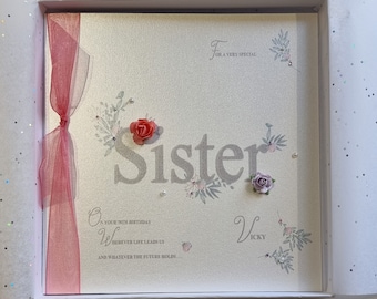 Personalised Birthday Card Sister Mum Grandma Nan Nana Friend Daughter Wife Fiancee Bride Any Colour 50TH 60TH 70TH 80TH 90TH (SKU1381)