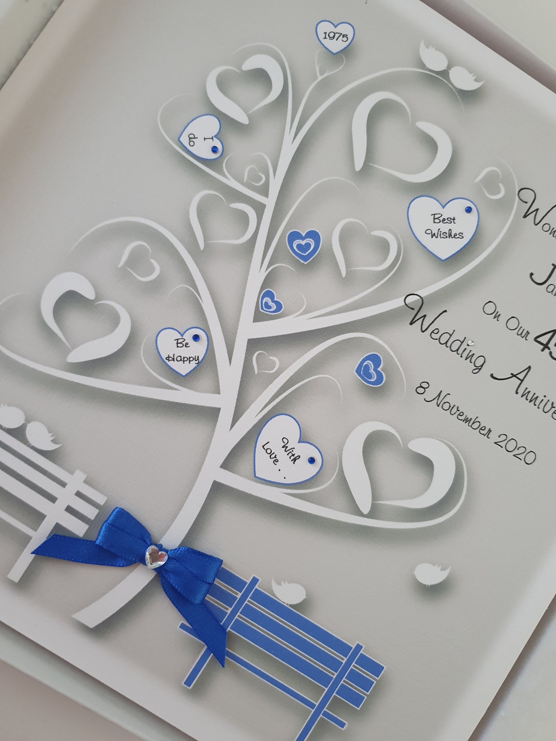 Personalised on Our 45th Sapphire Anniversary Card Wife Husband Mum Dad ...