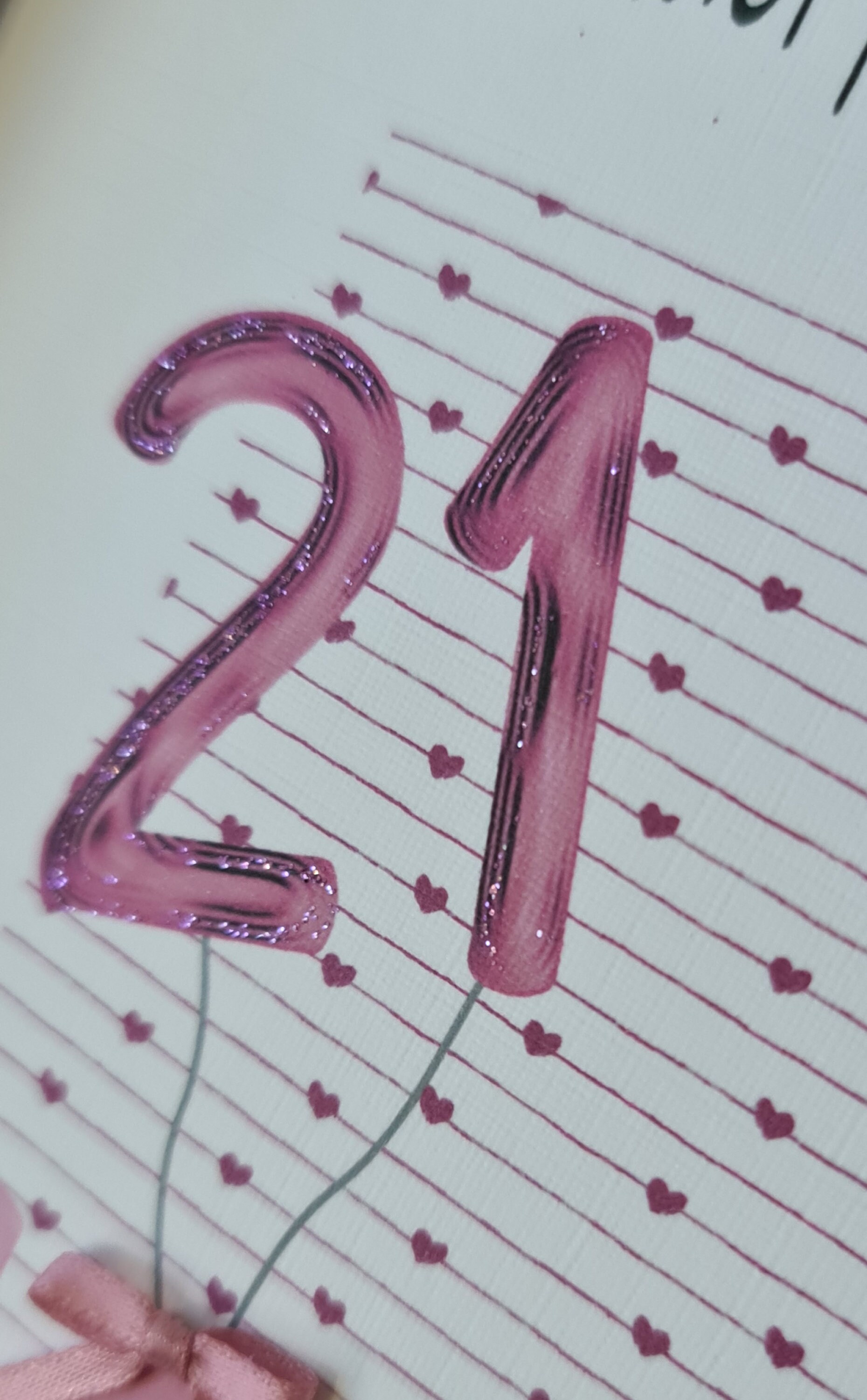 Biglietto di auguri personalizzato per il 21° compleanno, figlia, nipote, mamma, nipote, nonna, sorella, amica, moglie, palloncini di qualsiasi colore, 13, 16, 30, 40, 50 (SKU1269) - Italia