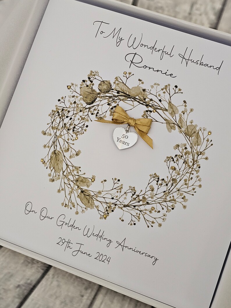 Personalised 50th Golden Anniversary Card Husband Wife 1st 5th 10th ...