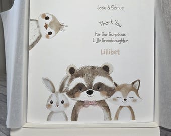 Thankyou For Our Beautiful Granddaughter Card Personalised New Baby Card Grandparent Grandson Daughter Son In Law Niece Nephew (SKU1468)
