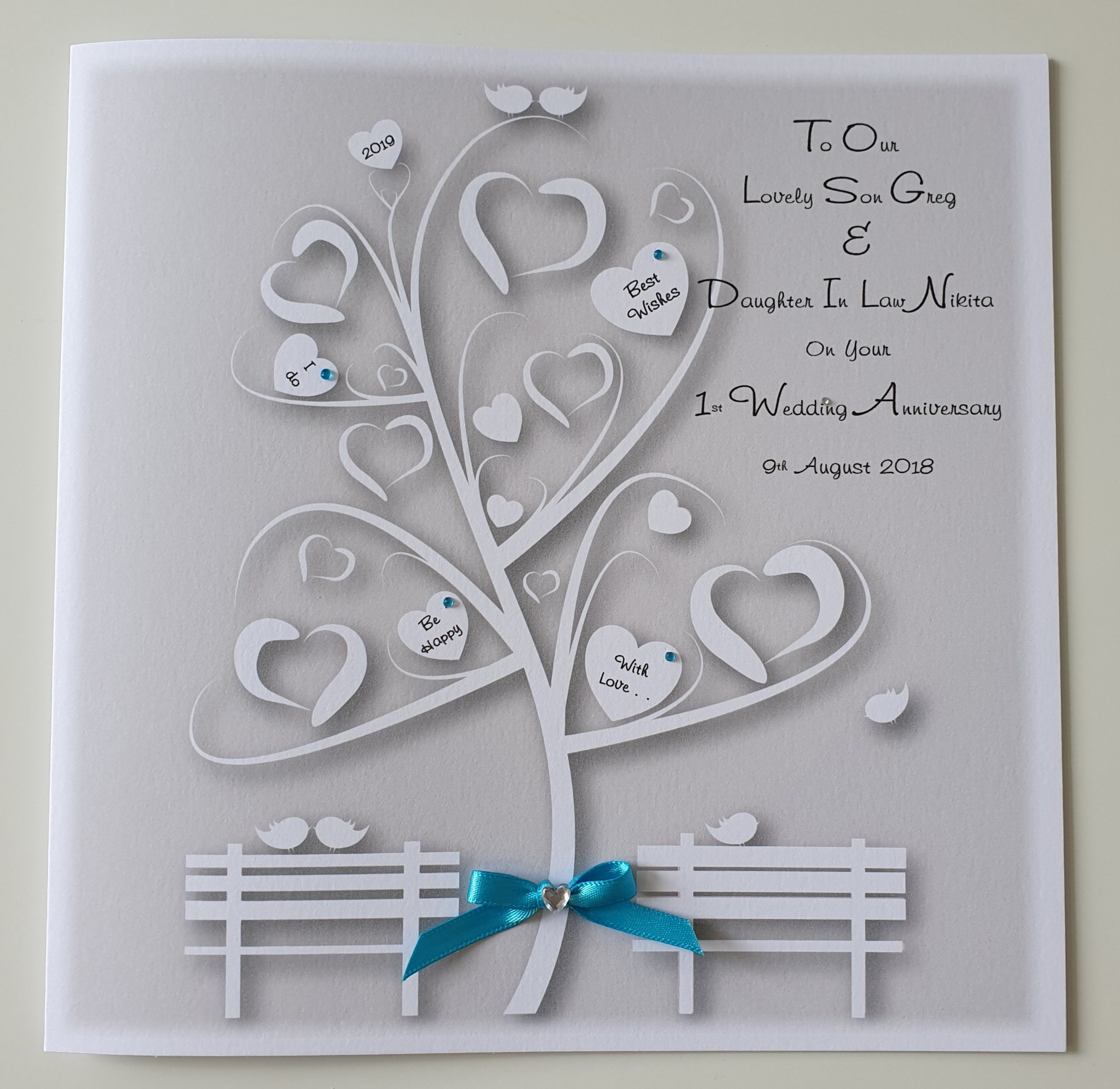 Greeting Cards & Invitations Greeting Cards & Party Supply Y...  Personalised 1st Wedding Anniversary Card Daughter Son In Law Any Relation