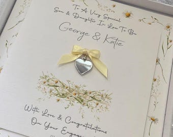 Luxury Card Personalised Engagement Card Daughter Son In Law, Son & Daughter In Law Any Couple Occasion LGBT Contemporary Daisy (SKU1480)