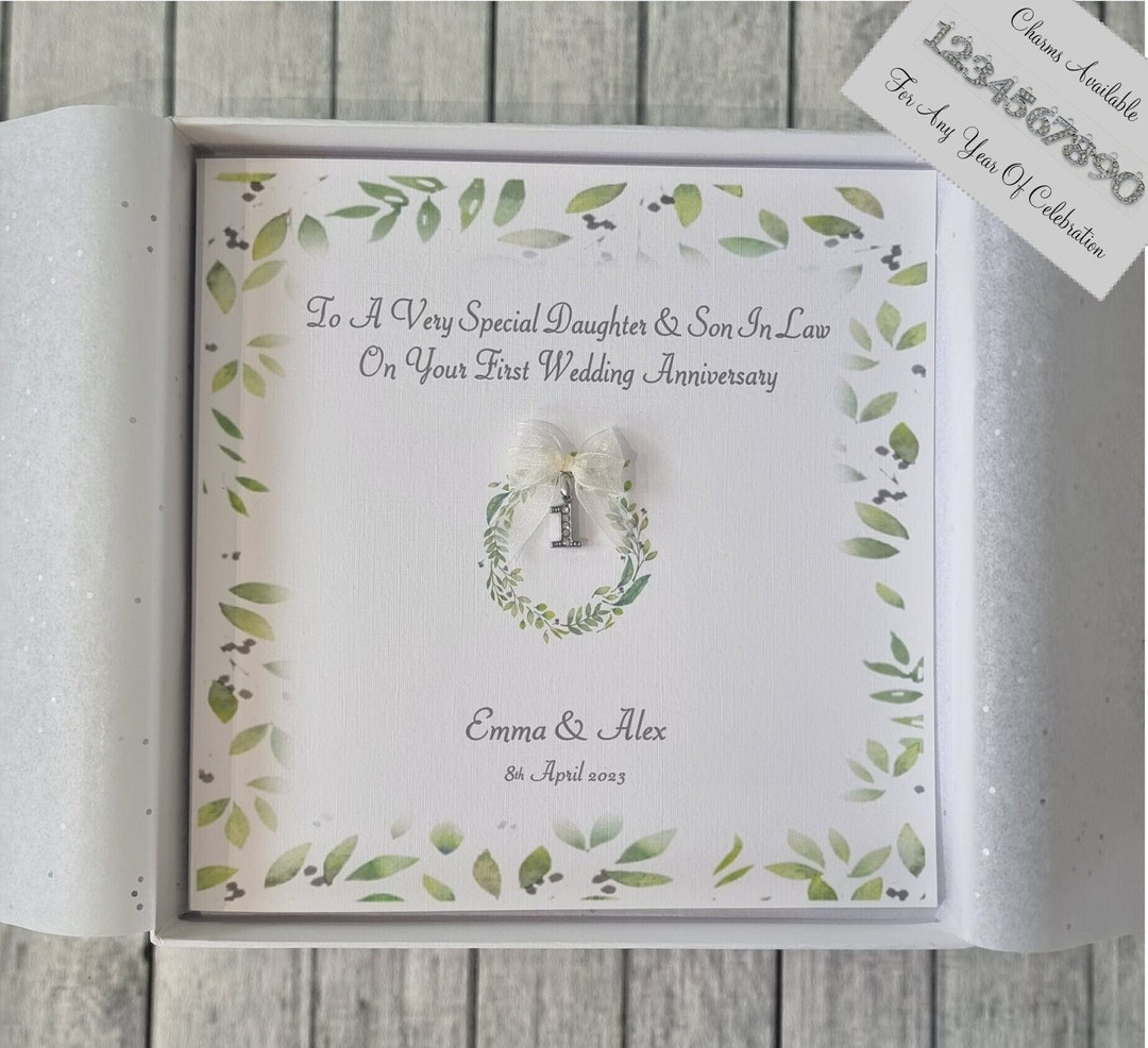 Personalised 1st Wedding Anniversary Card Daughter & Son in Law, Sister ...