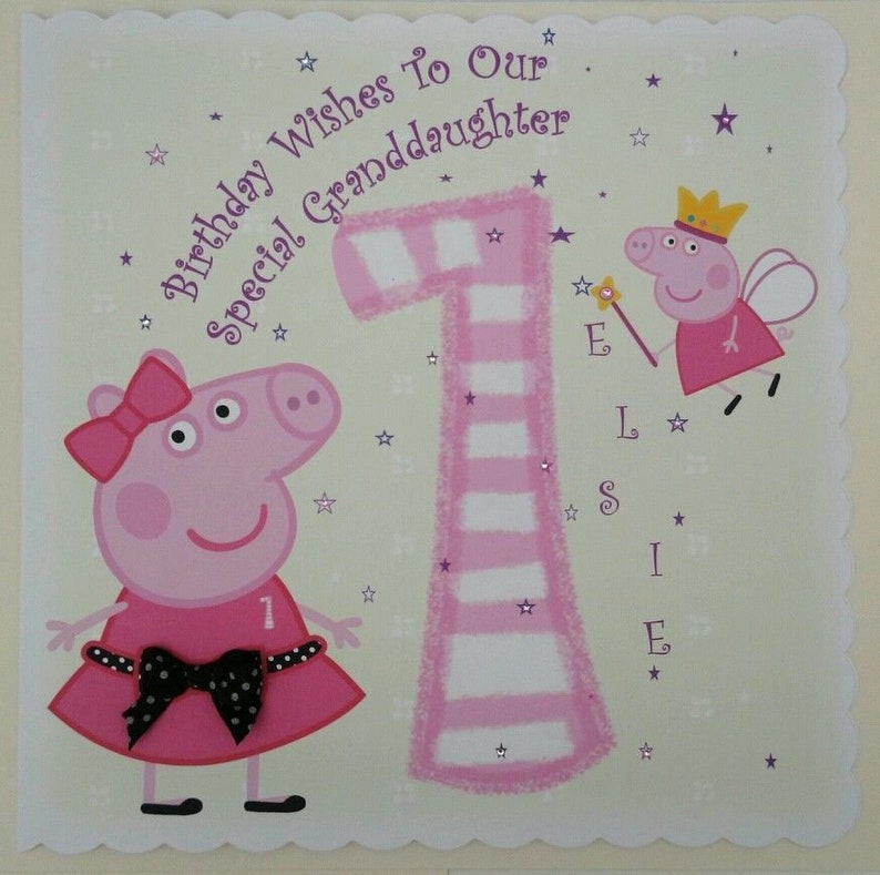 Personalised 2nd Birthday Card Peppa Pig Granddaughter Any | Etsy