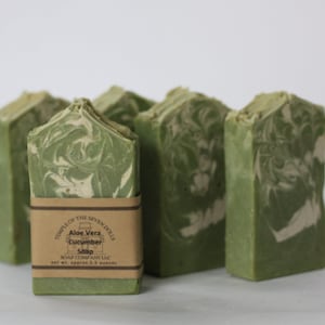 Aloe Vera Cucumber Soap || Vegan Soap || A soothing and gentle soap made for healing and sun damaged skin